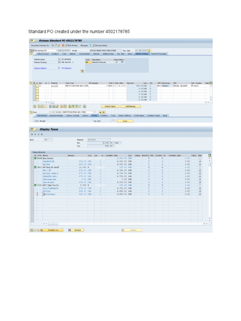 PO 4502178785 Clearing Process Overview | PDF
