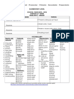 Elementary Level SCHOOL YEAR 2015 - 2016 Agenda 3 Term English 6 Grade Competence Topics