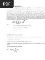 K-Means Clustering Algorithm: - V - ' Is The Euclidean Distance Between X ' Is The Number of Data Points in I