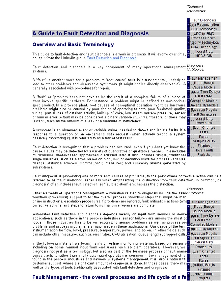 A Guide to Fault Detection and Diagnosis Automation Business Process