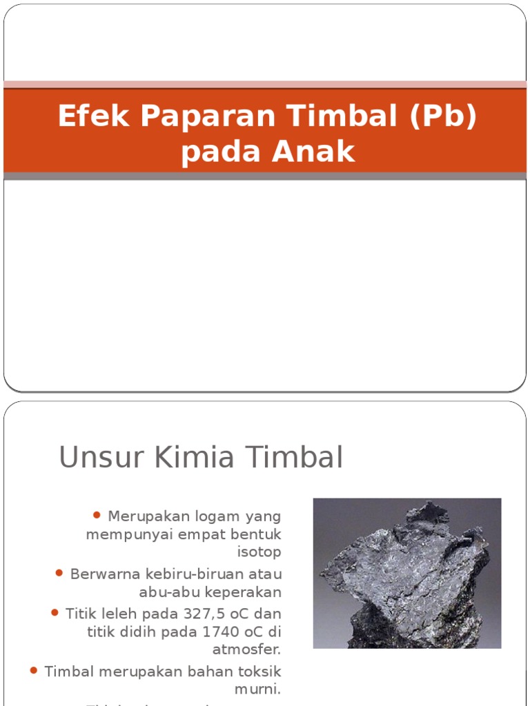 Bahaya Timbal (PB) Pada Perkembangan Anak PDF