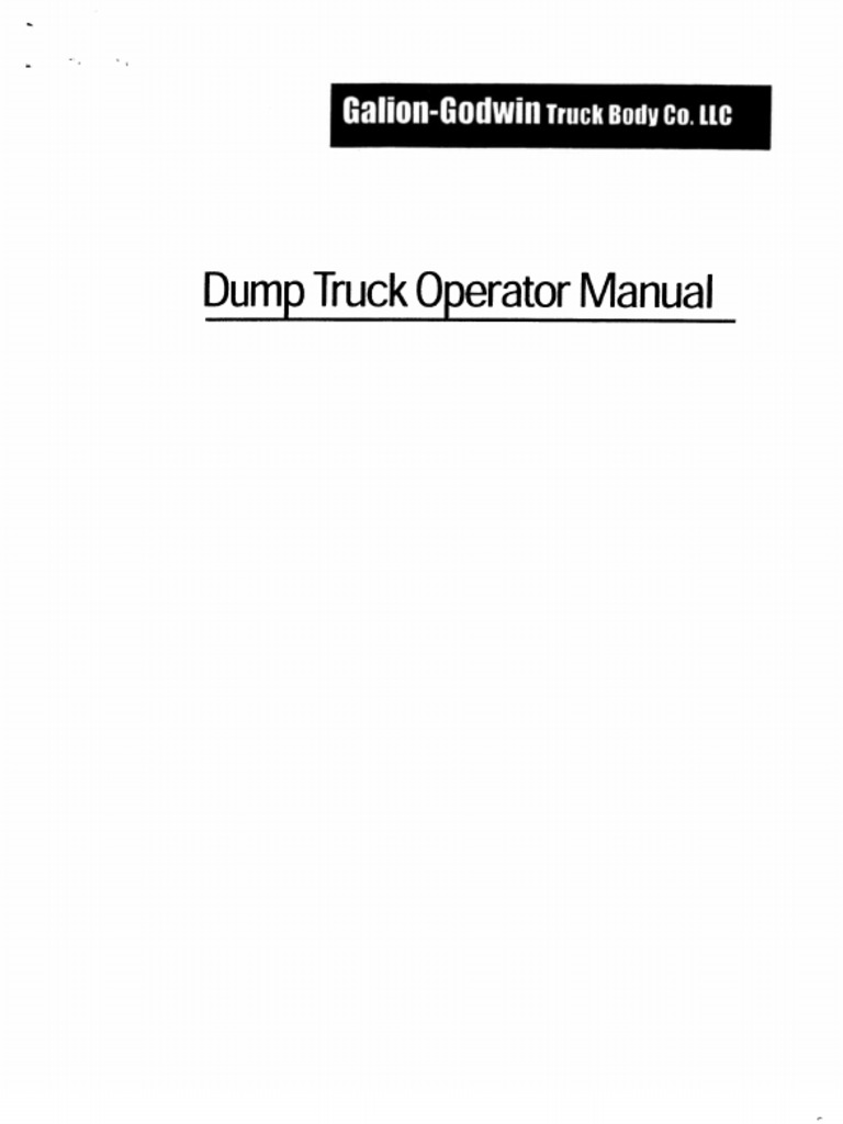 Dumptruck Operator Manual | PDF | Transmission (Mechanics) | Clutch