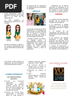 Triptico Prevencion De Embarazo En Adolescente Control De