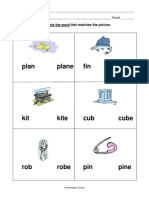 Plan Plane Fin Fine: Look at Each Word. Circle The Word That Matches The Picture