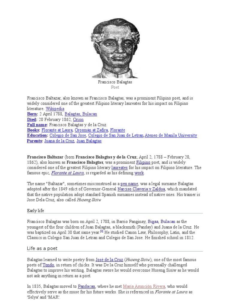 Francisco Balagtas PDF Poetry