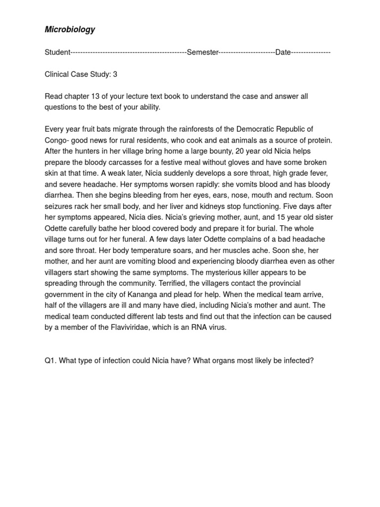 Microbiology Case Study 3 PDF