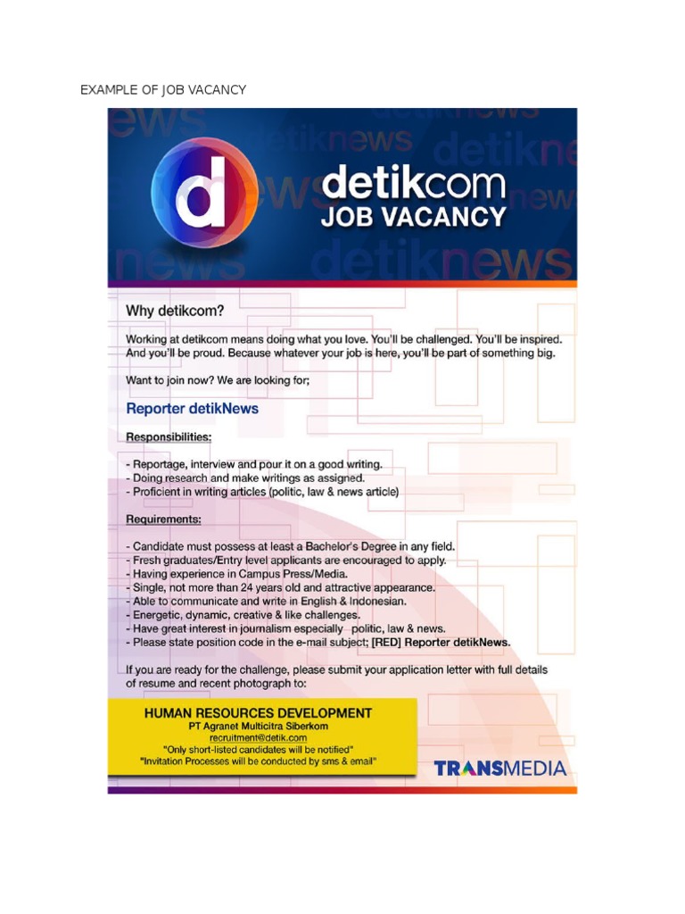 Job Vacancy 2 | PDF