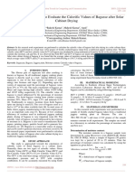 An Experimental Study To Evaluate The Calorific Values of Bagasse After Solar Cabinet Drying