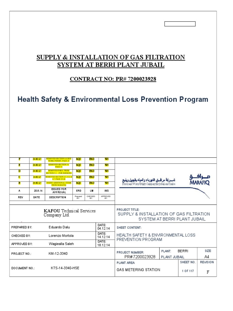 Gas Filtration Safety Program | PDF | Safety | Personal Protective ...