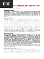 Etapas de Desarrollo Cognitivo según Piaget