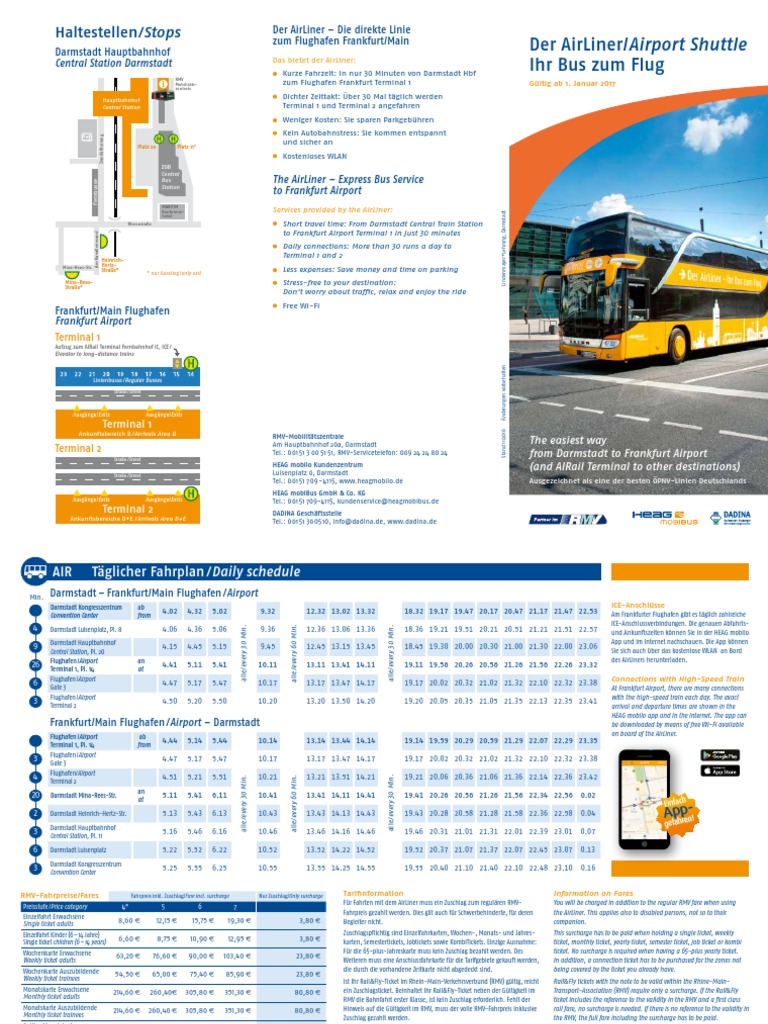 AirLiner Direktbus Darmstadt Frankfurt Flughafen PDF PDF