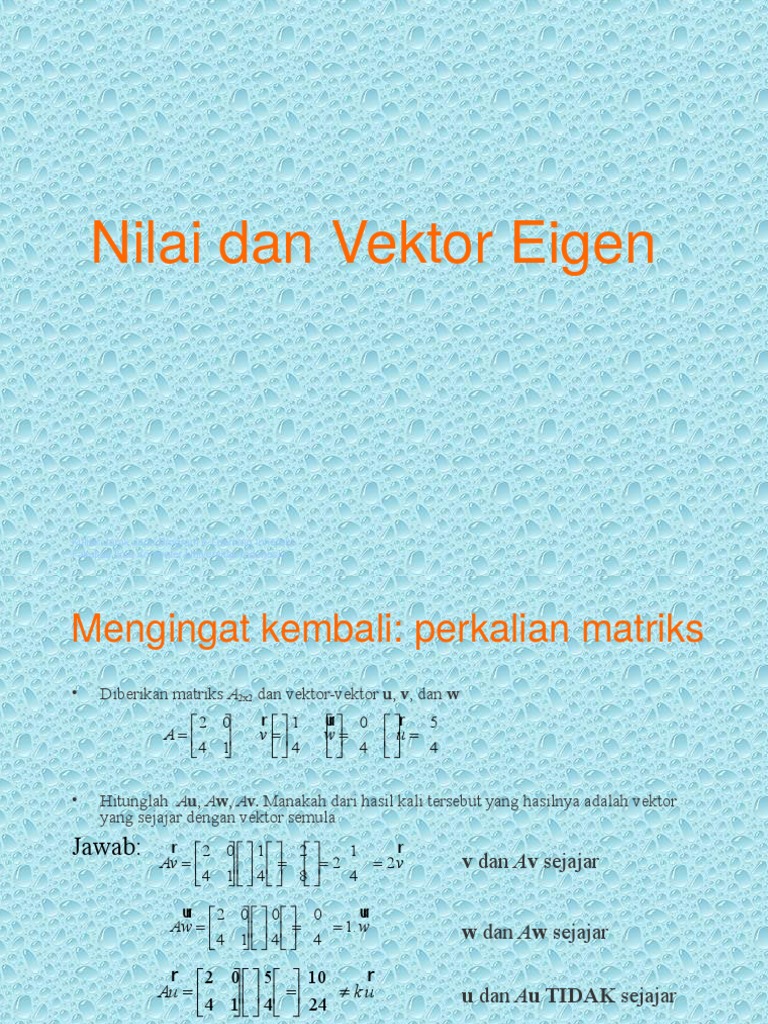 Nilai dan Vektor Eigen dalam Matriks | PDF