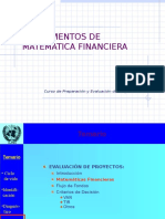 Fundamentos de Matemática Financiera: Curso de Preparación y Evaluación de Proyectos