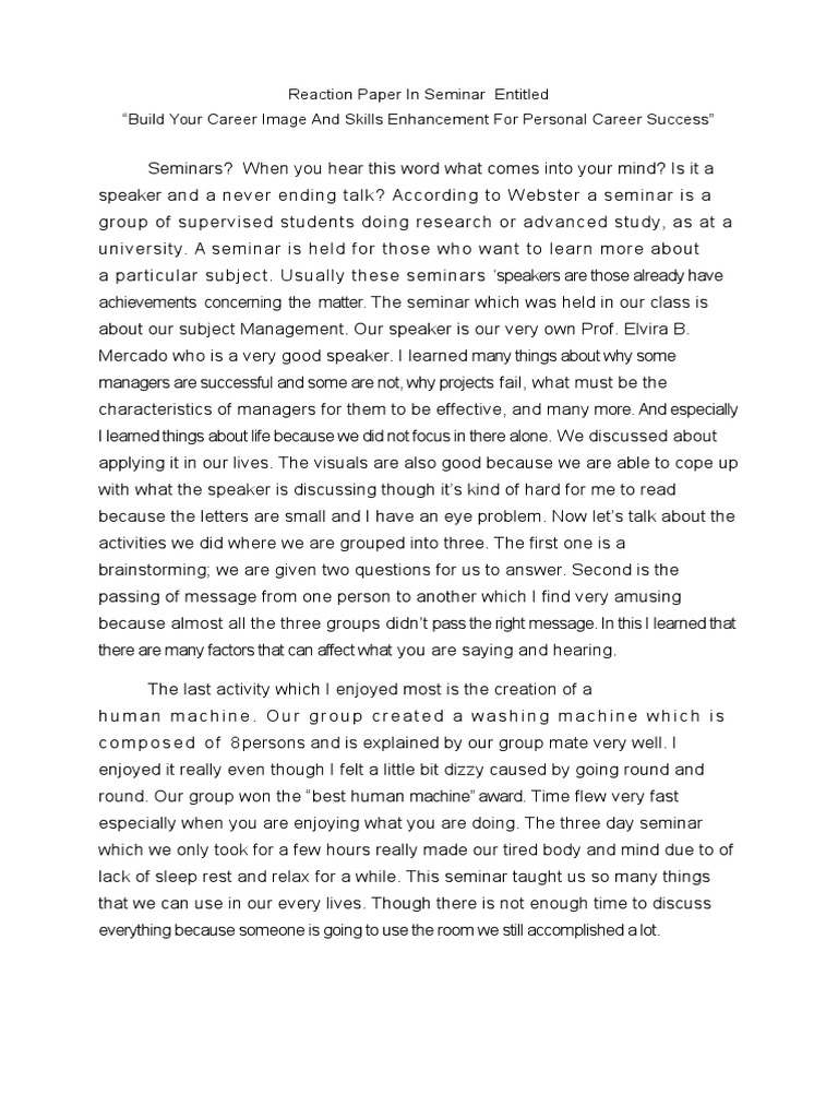 How to make a reaction paper example image