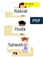 Rabiat Ul Huda: Tag Nama Murid