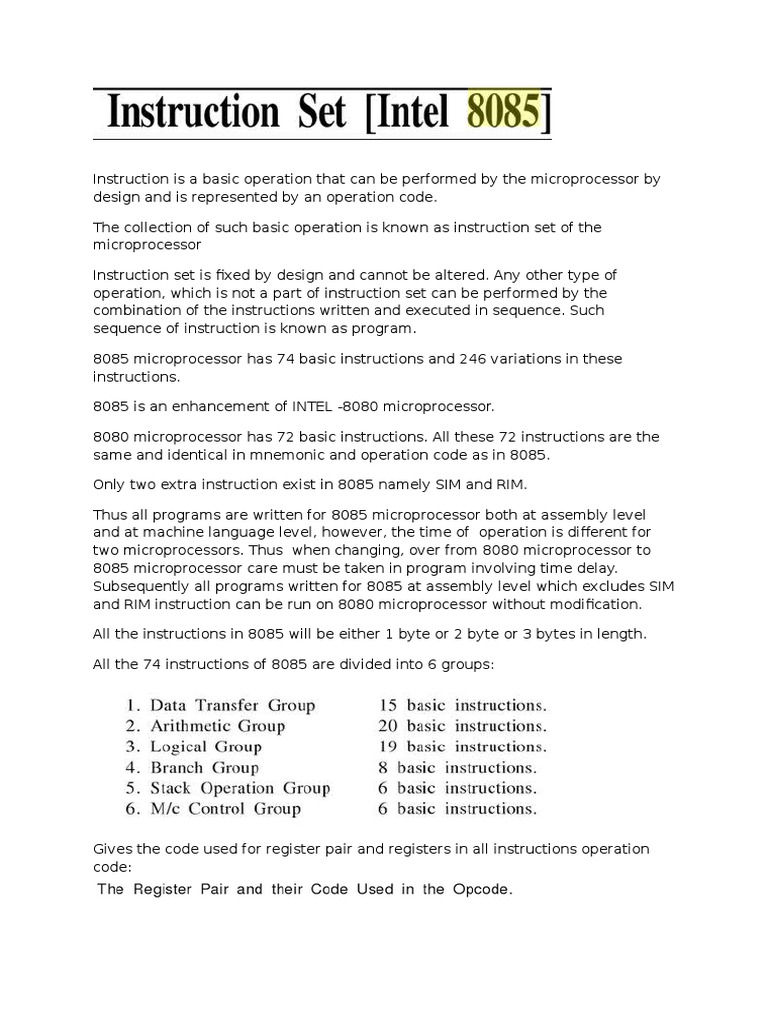Arm Instruction Opcodes