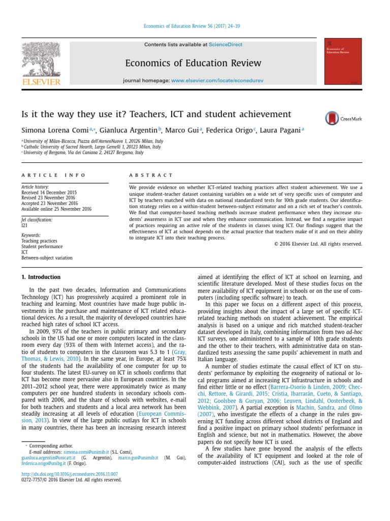 Jurnal ICT | PDF | Educational Technology | Survey Methodology