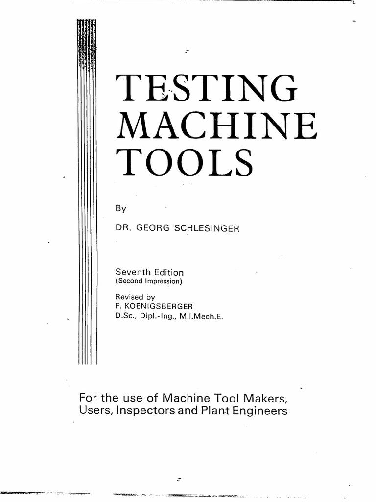 Schlesinger Testing Machine Tools PDF PDF