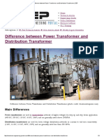 Difference Between Power Transformer and Distribution Transformer - EEP