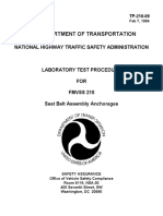 Seat Belt Assembly Anchorages Laboratory Test Procedure