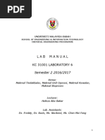 Lab Manual KC 31001 Laboratory 6: Semester 2 2016/2017