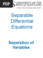 Separation of Variables PowerPoint