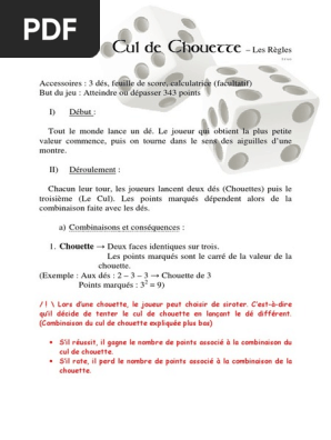 Regles Cul De Chouette Pdf De Loisirs