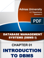 DBMS Chapter 1 DBMS Chapter 1 Introduction to DBMS I Slids