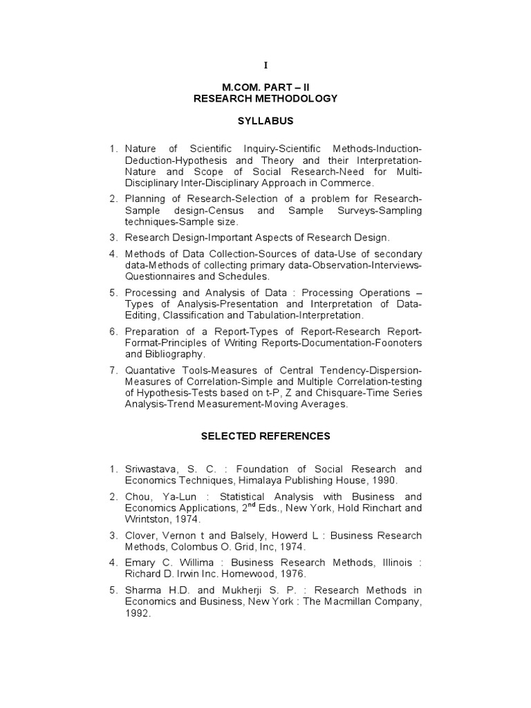 Research Methodology Syllabus Overview | PDF | Scientific Method ...
