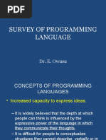 Survey of Programming Language Lecture 1