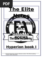 The Elite Notes: M.A. English Selected Poems Hyperion Book I