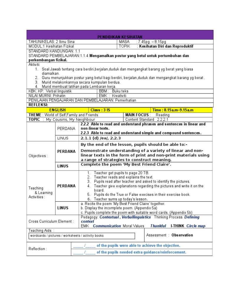 Primary School Lesson Plans | PDF