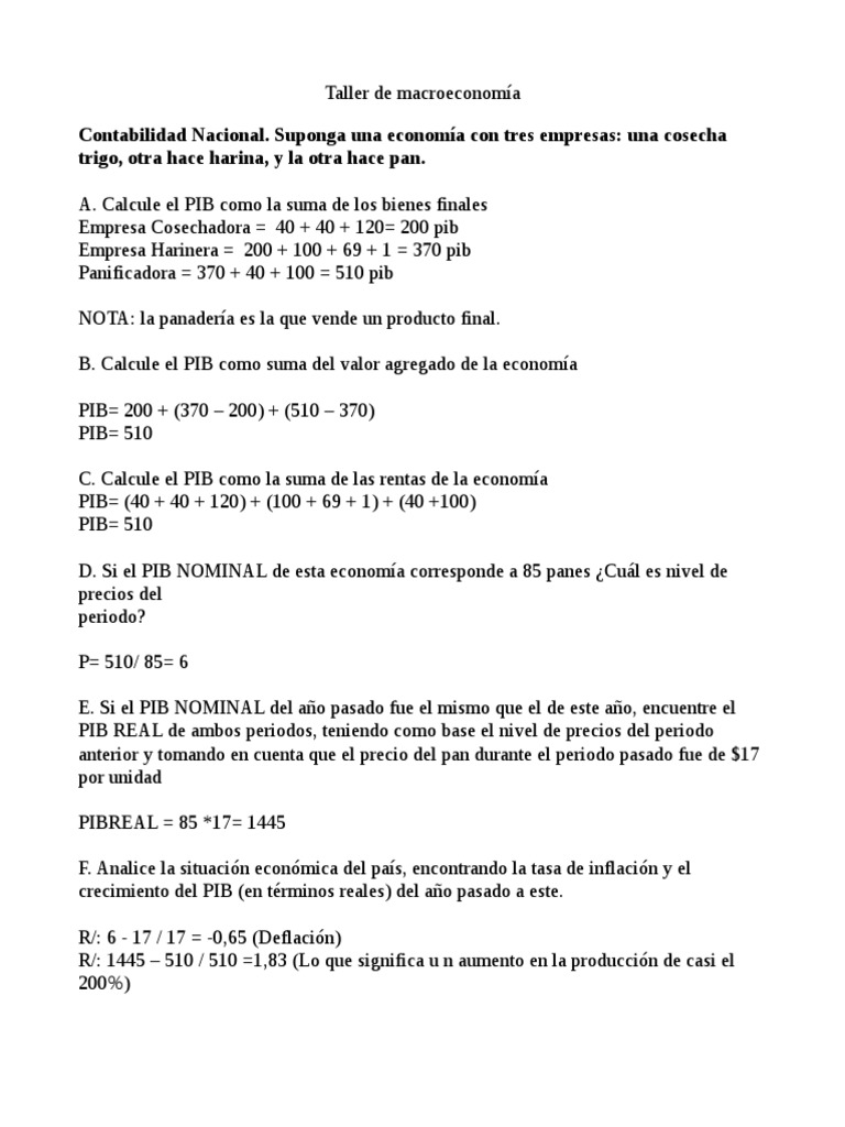 Macroeconmia Taller Individual | PDF | Producto Interno Bruto ...