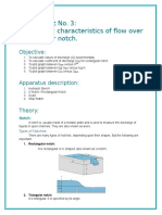 Experiment No. 3: To Study Characteristics of Flow Over Rectangular Notch