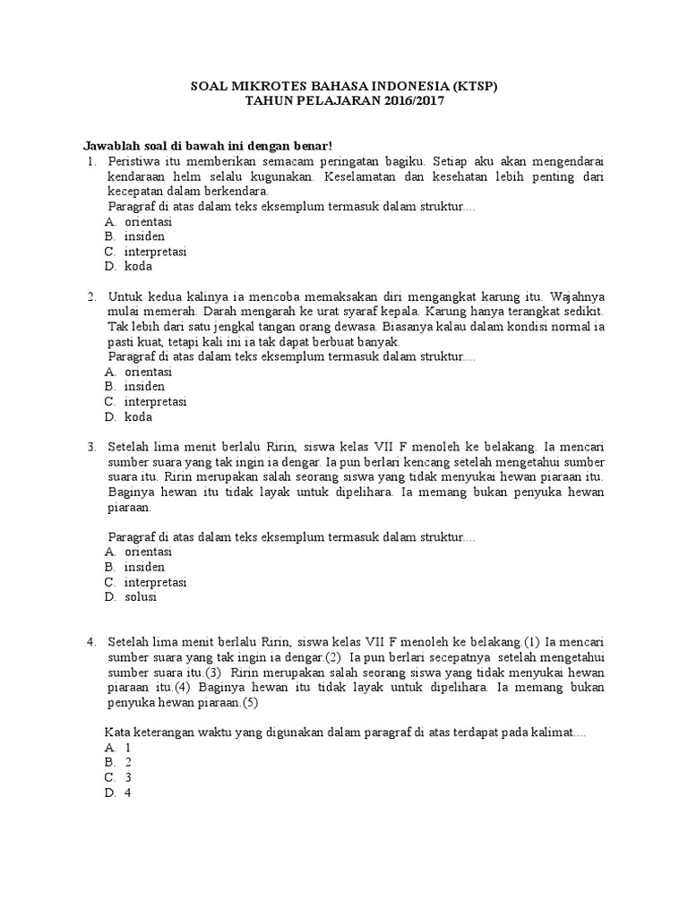 Soal Soal Teks Eksemplum Ilmusosial Id