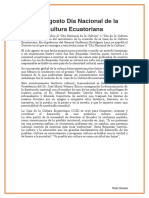 9 de Agosto Día Nacional de La Cultura Ecuatoriana