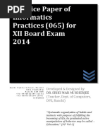 Practice Paper of Informatics Practices (065) For XII Board Exam 2014