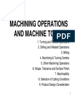 Machining Operations and Machine Tools