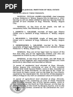 Extra Judicial Partition of Real Estate