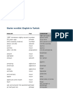 Starter Wordlist Turkish PDF