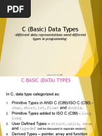 C (Basic) Data Types: - Different Data Representations Need Different Types in Programming