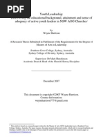 Download Youth Leadership Research Paper by Wayne Harrison SN34035611 doc pdf