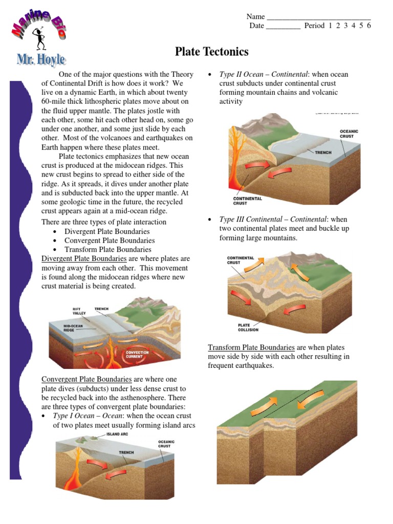 PDF - Plate Tectonics Worksheet PDF | PDF | Plate Tectonics | Crust