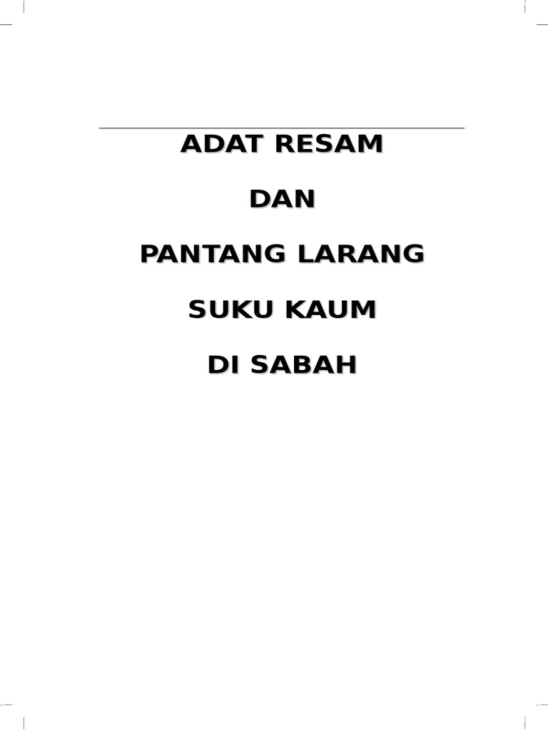 Adat Resam Dan Pantang Larang Pdf