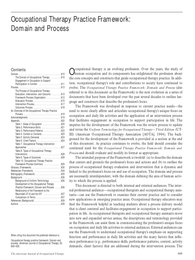 Standards Of Practice For Occupational Therapy – PSYAAL