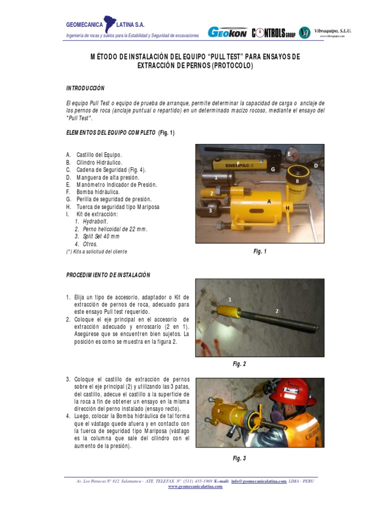 Protocolo de Instalación del Pull Test | PDF | Science | Ingeniería