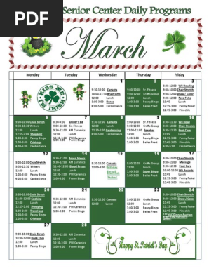 Activity Calendar March 2017