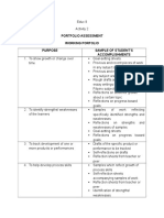 Portfolio Assessment Working Portfolio and Sample of Students Accomplishme3nts