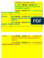 Jam Pelayanan Laboratorium