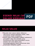 Esensi Nilai (Value) Dalam Kebijakan